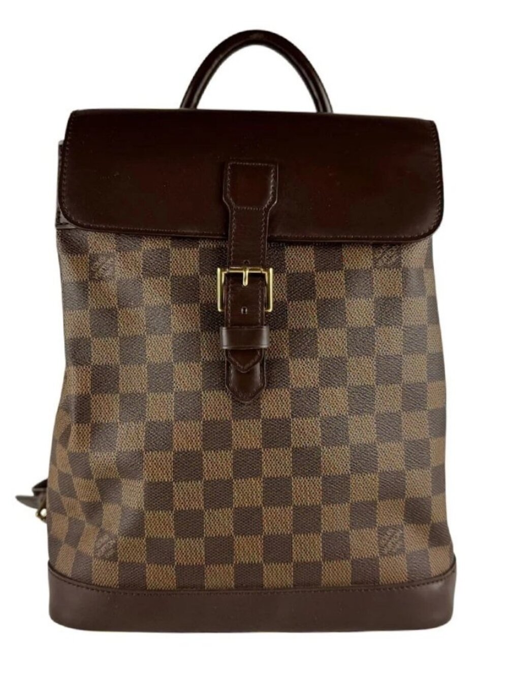 LOUIS VUITTON Damier Ebene Soho Backpack Brown